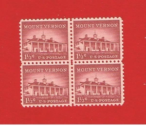 #1032   MNH OG  block of 4 Mt. Vernon  Free S/H - Picture 1 of 1