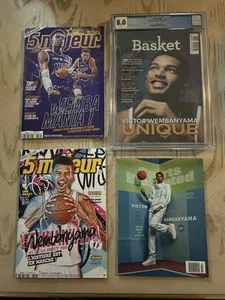 3 Victor Wembanyama French Magazines, 1 CGC 8.0 And 1 Sports Illustrated Rookie - Picture 1 of 2