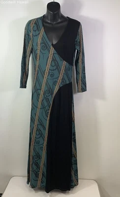 Vestido tropical KAMOHOALII manga larga hawaiano Aloha para mujer - talla M Foto 1 de 4