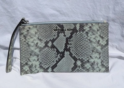 Michael Kors Jet Set Large Clutch Wristlet Snakeskin Embossed Leather 38S9CTTCE - Image 1 of 4