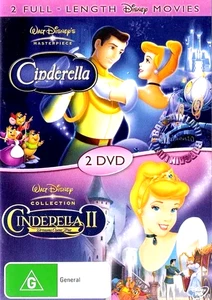 Disney's CINDERELLA 1 + 2 DVD Walt Disney Movie Double - FREE POST - SAME DAY - Picture 1 of 5