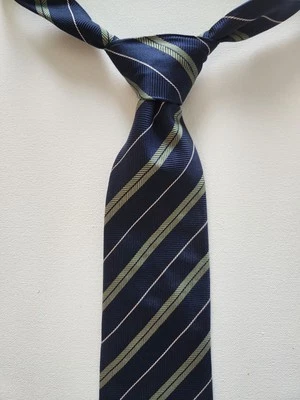 Corbata a Rayas ENZO BELLA 100% Seda Italiana Alta Gama Hecha en Italia Foto 1 de 4