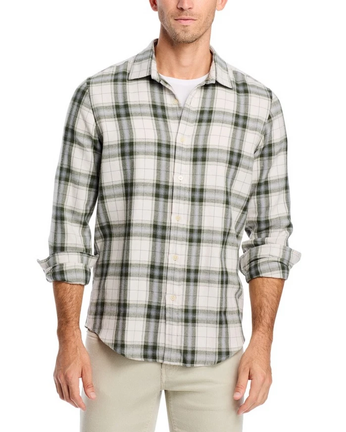 The Men's Store at Bloomingdale's Plaid Button Down Shirt, Green Multi, M - Image 1 of 1