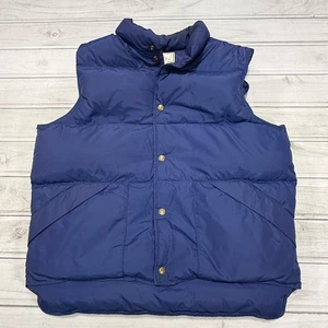 LL Bean Vest Mens L Blue Goose Down Filled Nylon Puffer VTG 80s 90s USA 1419 - Picture 1 of 6