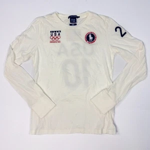 Polo Ralph Lauren Team USA Olympia 2010 T-Shirt Damen Größe L Langarm Weiß - Bild 1 von 8