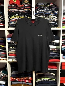 Supreme Embroidered Script Logo Faded Black T-Shirt Size L - Picture 1 of 11