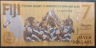 2020 Fiji 7 Dollars P122(2) Fijiana Rugby 7s  FIJ076258. - Image 1 of 2