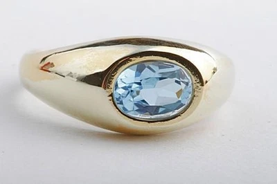 Blautopas Ring 333 8k Gelb Gold Gr 53 16,9mm Top! . - Bild 1 von 4