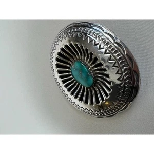 Carson B Navajo Black Goat Sterling Silver Belt Buckle Handmade USA JP - Picture 1 of 5
