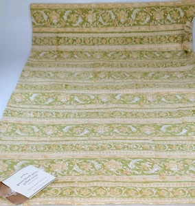 Neu POTTERY BARN Kissenbezug Lendenwirbel grün Blockdruck Reißverschluss Baumwolle 16x26" - Bild 1 von 9