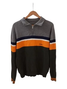 URBAN OUTFITTERS Men's Size UK Medium Green/Orange/Grey Quarter Zip PRE-LOVED - Picture 1 of 8