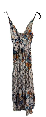 Vestido para mujer multicolor floral alto bajo midi sin mangas ojo de cerradura abertura lateral talla S Foto 1 de 4