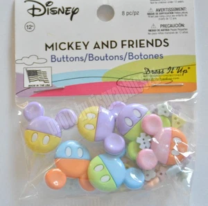 Mickey & Friends / Pastel Mickey Mouse Theme Disney Craft Buttons / Dress It Up - Picture 1 of 2