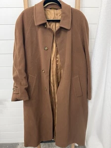 VTG Lord & Taylor Italian Wool & Cashmere Overcoat Mens Size 50/40 XL Camel - Picture 1 of 6