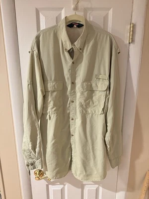 Camisa de pesca con mosca Redington original estilo guía verde musgo talla LT defectos ventilados Foto 1 de 4