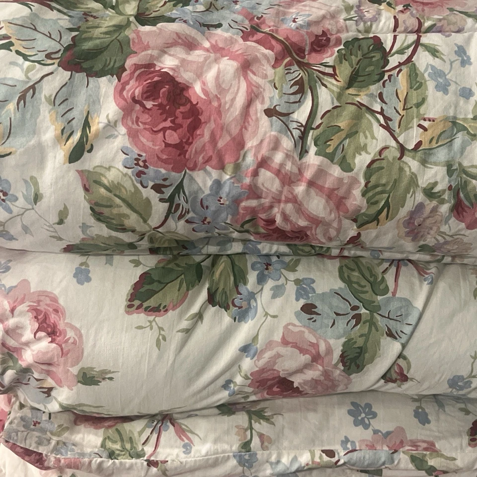 Edredón de Colección Ralph Lauren Agua Floral King - ¡Hermoso Años 90! -Rosas Núcleo Casa Foto 1 de 4
