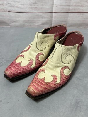 Zuecos sirena Mark Nason botas mulas cuero italiano occidental para mujer talla 8 Foto 1 de 4