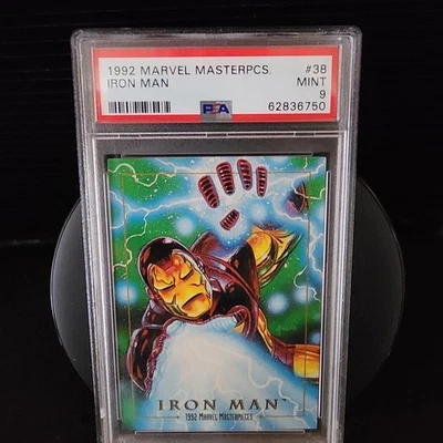 1992 Skybox Marvel Masterpieces #38 Iron Man PSA 9 MINT - Image 1 of 2