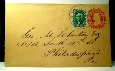 TRANSCONTINENTAL U.S. #32 on U2 3 CENT ENTIRE SAN FRANCISO CAL to PHILADELPHIA - Image 1 of 2