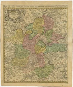 Antique Map of the Region of Paris by Homann Heirs (c.1720) - Picture 1 of 1