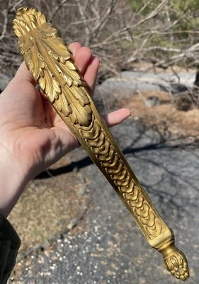 Antique French Gilt Bronze Curtain Tieback Wall Architectural Rococo 19th C. - Image 1 of 4