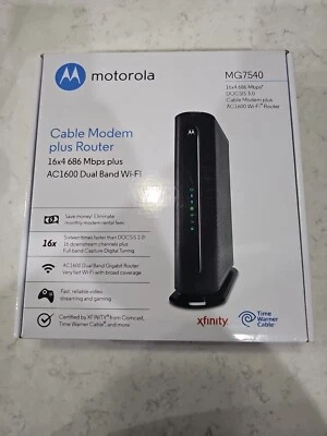 Motorola MG7540 DOCSIS 3.0 16x4 Dual Wifi Cable Modem Gateway - Image 1 of 4