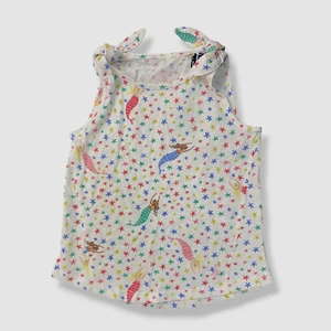 $25 Joules Girl's White Iris Mermaid Star Cotton Tank Top Size 4 Years - Picture 1 of 3
