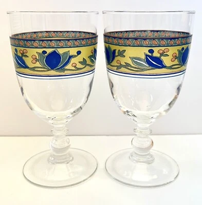 Mikasa Arabella Copas 14oz, Juego de 2, 7" Vasos de Alto con Hojas Azules y Verdes Foto 1 de 4