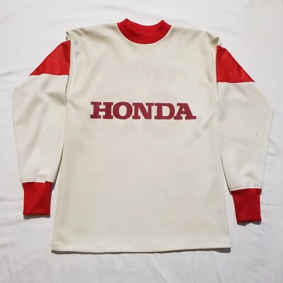 Camiseta deportiva vintage rara Honda Motocross Moto Racing Sather #39 blanca roja Foto 1 de 4