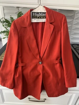 Dana Buchman red silk Jacket Size 4 - Image 1 of 4