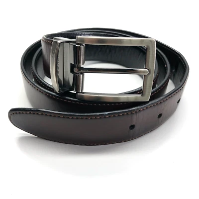 Dockers Reversible Dress Belt Brown Black Mens Sz 40/100 Faux Leather 1 1/4" - Изображение 1 из 4