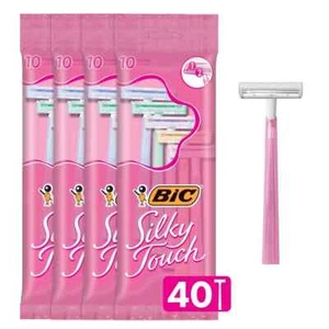 BIC Silky Touch Women's Twin Blade Disposable Razors - 40 count (4 packs of 10) - Picture 1 of 8