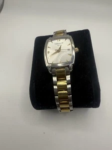 Tissot T-Classic Everytime Ladies 2 Tone Silver & Gold Steel Tank Style Quartz - Picture 1 of 7