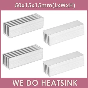 Radiateur refroidisseur dissipateur thermique extrudé argent long 50x15x15mm avec ou sans ruban - Photo 1/9