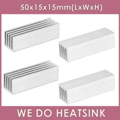 50x15x15mm With or Without Tape Long Silver Extruded Heat Sink Cooler Radiator - Image 1 of 4