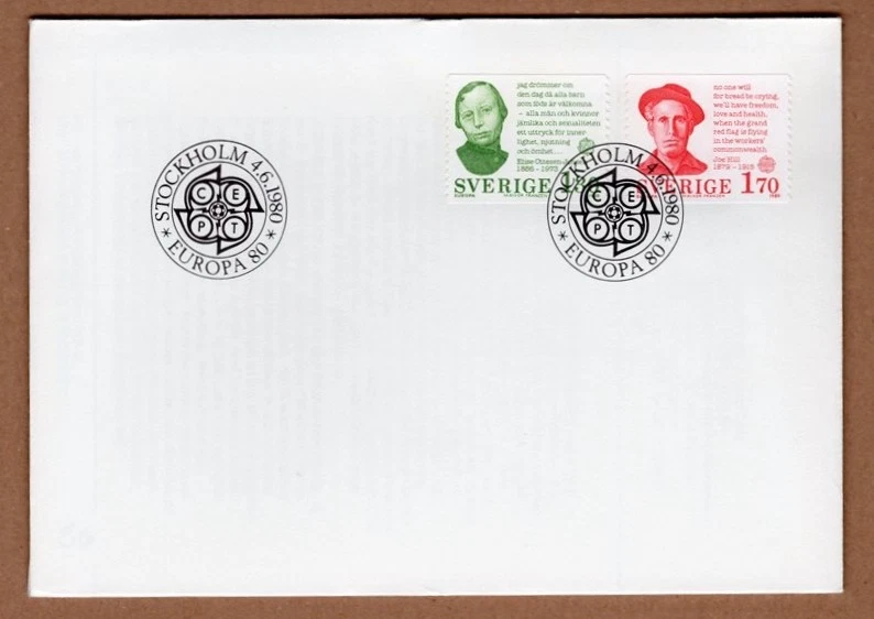 Sweden 1980 europa cept FDC - famous people - Image 1 of 1