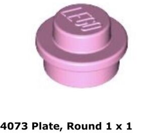 Lego 2x 4073 Pink Plate, Round 1 x 1 2507