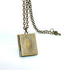 bronze pocket necklace Lockets for Women Antique Bronze Chain Jewelry Book
