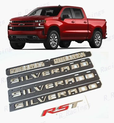 6 piezas guardabarros trasero cromado Silverado rojo RST capó Duramax emblema 2019-2022 Silverado Foto 1 de 4