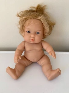 Original BERENGUER Toddler Girl Doll Grey Blonde Hair Eyes Vinyl Body 26cm 16-04 - Picture 1 of 10