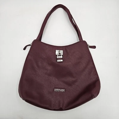 Kenneth Cole Reacción Correa para el Hombro Bolso de Mano/Cartera Granate Rojo Bloqueo Acento Foto 1 de 4