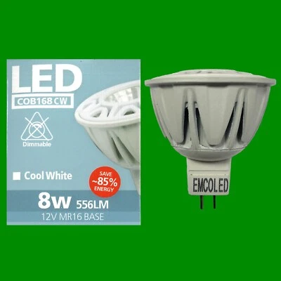 10x 8W (=50W) LED MR16, 12V, GU5.3, Cool White Reflector Spot Light Bulb Lamps - Image 1 of 4