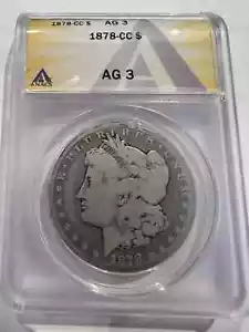 1878 CC Morgan Silver Dollar ANACS AG-3 - Picture 1 of 2