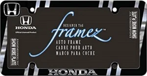 Honda Dark Chrome Metal Auto License Plate Frame - Picture 1 of 1