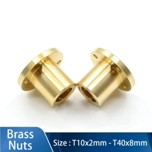 T10 - T32 T36 T38 T40 Round Flange Trapezoidal Left-Hand Threaded Nut Brass Nuts - Picture 1 of 21