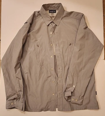 Camisa Patagonia MEDIANA Manga Larga Gris Exterior Ventilada Abotonada Imperfecciones Foto 1 de 4