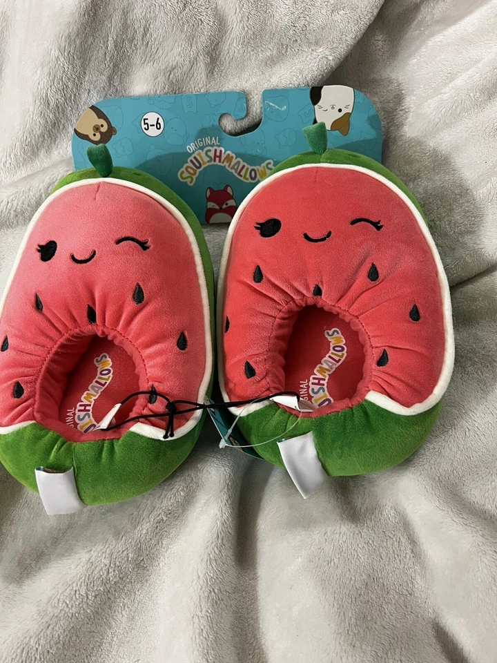Zapatillas de felpa Squishmallows Wanda The Watermelon rosa damas talla 5/6 NUEVAS Foto 1 de 1