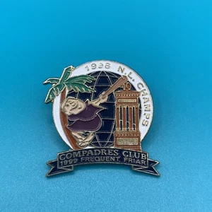 MLB San Diego Padres 1998 NL Champs Compadres Club 1999 Frequent Friar Hat Pin - Picture 1 of 3