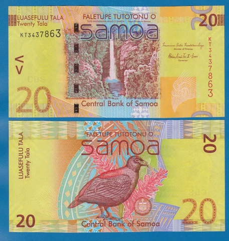 Samoa 20 Tala P 40b ND (2014) UNC   P 40 b Cover