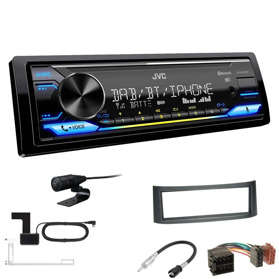 JVC KD-X472DBT Media Autoradio Bluetooth DAB Alexa für Smart Roadster 2003-2005